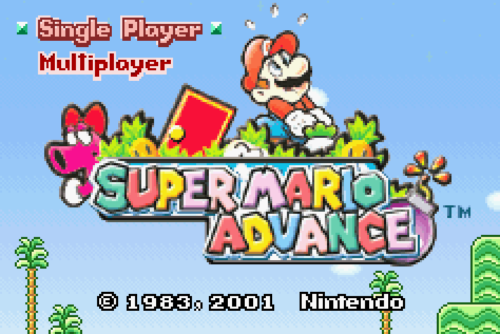 Super Mario Advance Title Screen